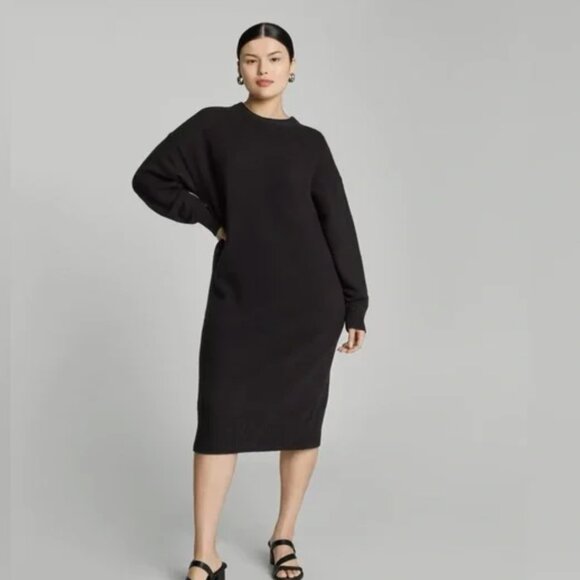 Everlane the Cashmere Midi Dress in Black Medium - Picture 1 of 8